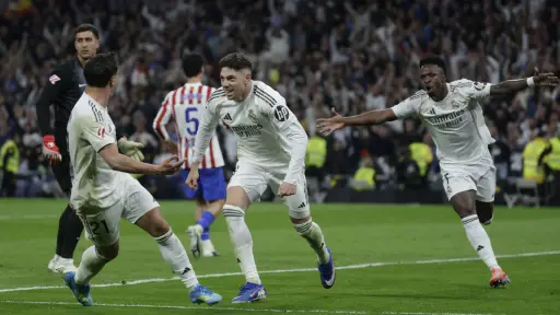 Celebración del Real Madrid ante el Atlético de Madrid - EFE