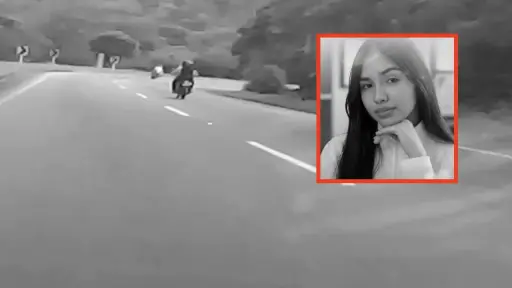 Accidente de motocicleta en el que murió una adolescente en Colombia. ,Captura de pantalla video de X.