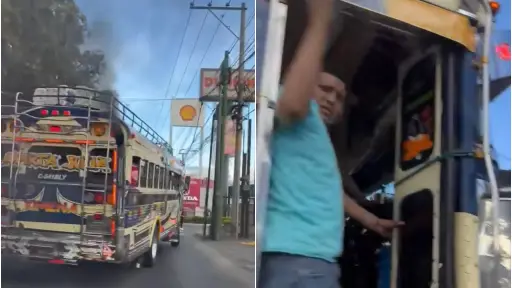 Graban a piloto de bus realizando maniobras peligrosas. ,Captura de pantalla video de Facebook.