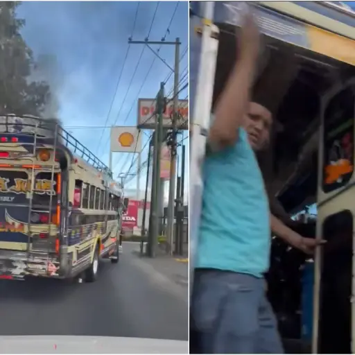Graban a piloto de bus realizando maniobras peligrosas. ,Captura de pantalla video de Facebook.
