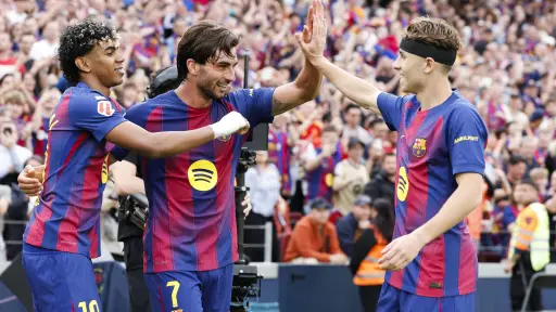 Celebración del Barcelona ante el Espanyol - EFE