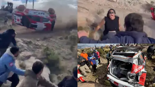 Momento del accidente en Rally Sudamericano 2026 