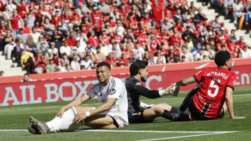 Mbappé se lamenta en el partido entre Mallorca y Real Madrid - EFE