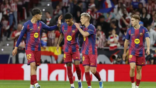 Celebración del Barcelona ante el Atlético de Madrid - EFE