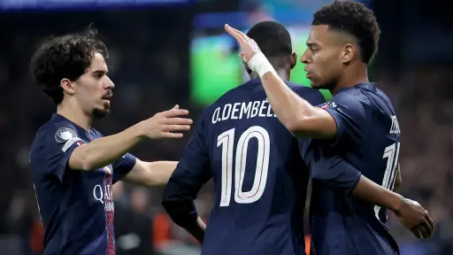 Celebración del Paris Saint-Germain ante el Liverpool - EFE