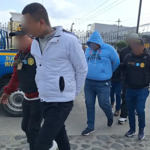 Los presuntos pandilleros de la Mara Salvatrucha detenidos en Quetzaltenango por presuntamente darle muerte a un hombre. ,PNC