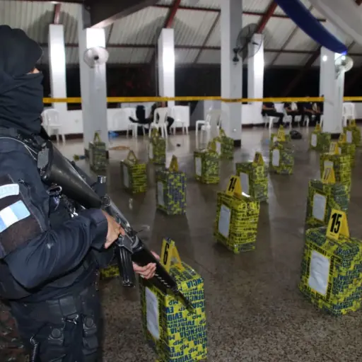 Los 1500 kilos de cocaína estaban empacados en varios bultos. ,PNC de Guatemala.