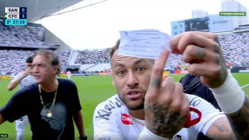Neymar fue sustituido por error en un partido entre Santos y Coritiba - Captura de pantalla