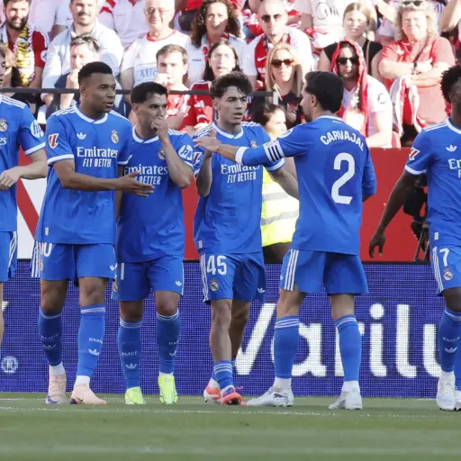 Celebración del Real Madrid ante el Sevilla - EFE