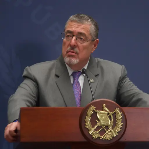 El presidente Bernardo Arévalo durante la conferencia de prensa 