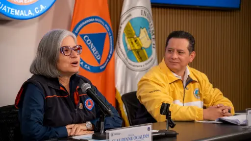 Autoridades de la Conred y el Insivumeh brindan detalles sobre la época de lluvias en conferencia de prensa el martes, 5 de mayo de 2026. ,Conred