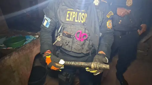 El objeto encontrado fue decomisado por especialistas de la PNC. ,PNC de Guatemala.
