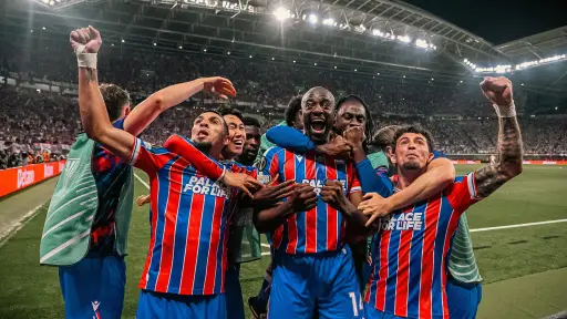 Celebración del Crystal Palace en la final de la UEFA Conference League - CPFC
