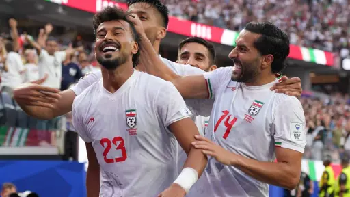 Celebración de Irán frente a Nueva Zelanda 