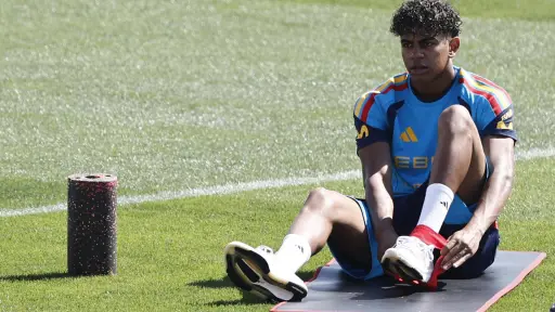 El delantero de la selección española de futbol Lamine Yamal. ,EFE