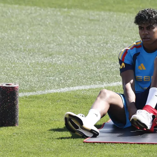 El delantero de la selección española de futbol Lamine Yamal. ,EFE