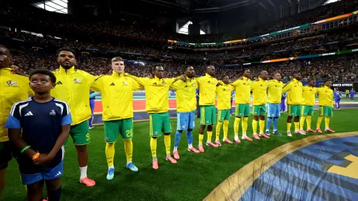 Selección de Sudáfrica previo al partido ante República Checa - Bafana Bafana