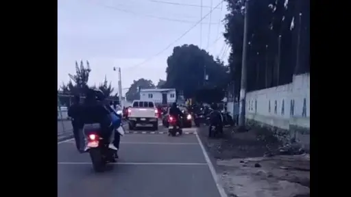 Uno de los puntos bloqueados en Santa Elena Barillas. ,Medios locales