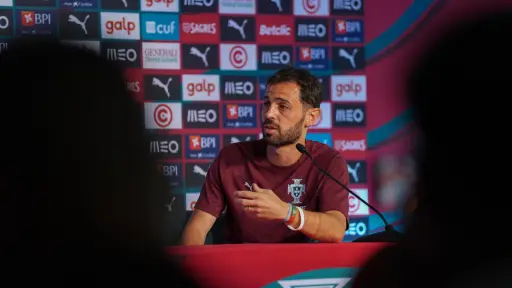 Bernardo Silva durante una conferencia de prensa en el Mundial 2026. ,EFE