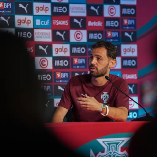 Bernardo Silva durante una conferencia de prensa en el Mundial 2026. ,EFE