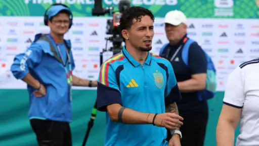 Yeremy Pino salió lesionado tras el encuentro contra Uruguay en el Mundial 2026 ,EFE