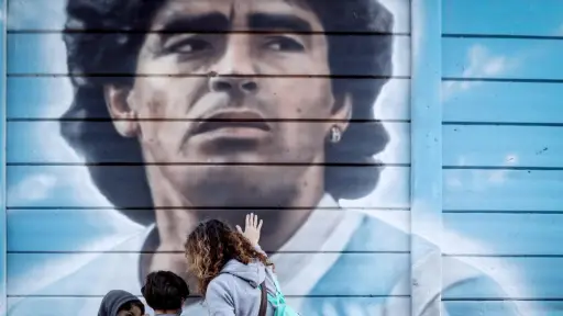 Mural de Diego Armando Maradona, en Buenos Aires, Argentina ,Agencia EFE