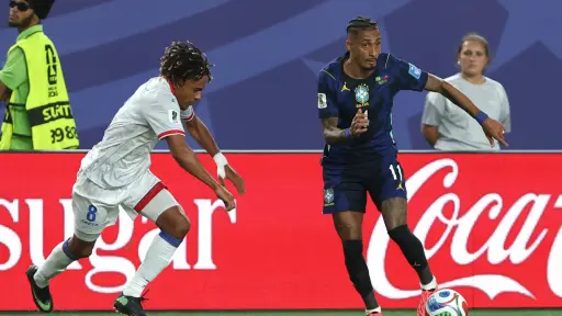 Raphinha salió lesionado durante el juego contra Haití en el Mundial 2026 ,EFE