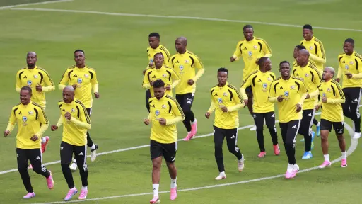 Jugadores de la selección de Sudáfrica participan en un entrenamiento en el Mundial 2026 ,EFE