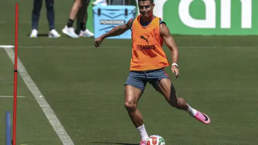 Cristiano Ronaldo en un entreno con Portugal durante el Mundial 2026 ,EFE