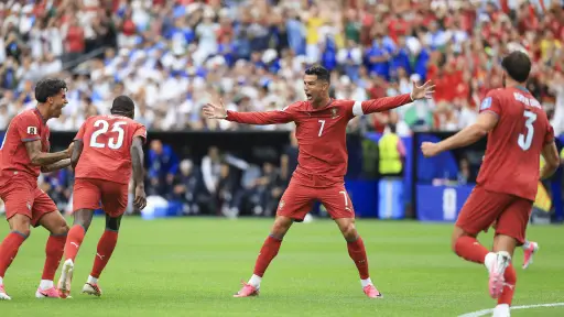 Celebración de Cristiano Ronaldo y Portugal ante Uzbekistán - EFE