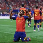 Lamine Yamal tras su primer gol mundialista ,Selección de España