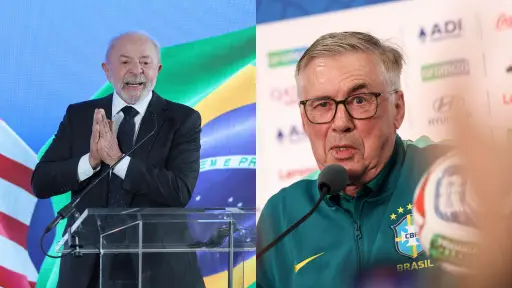 Lula, presidente de Brasil, y Acelotti, técnico de la Canarinha ,Agencias