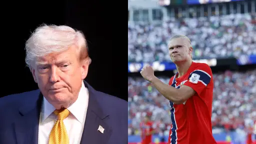 El presidente de Estados Unidos, Donald Trump, elogió a Erling Haaland, delantero estrella de Noruega ,