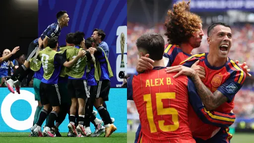 Cinco duelos en el juego entre Argentina ante España ,