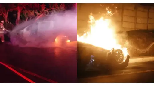 Incendios vehiculares en Santa Rosa y Guatemala. ,