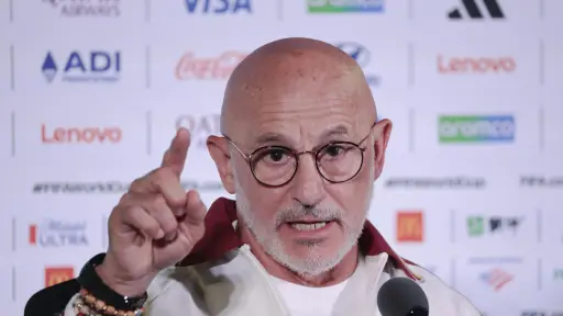 Luis de la Fuente durante la conferencia de prensa previo al juego entre España y Bélgica por los cuartos de final del Mundial 2026 ,EFE