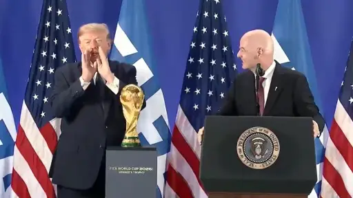 Trump durante una actividad de la FIFA previo a la final del Mundial 2026 ,EFE
