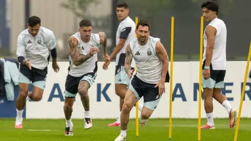 Lionel Messi realizó su último entrenamiento con Argentina 