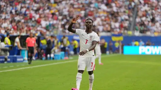 Bukayo Saka marca el gol 300 del Mundial 2026. ,EFE.