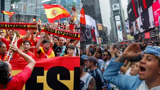 Nueva York se prepara para una final con pasión argentina y española. ,EFE.