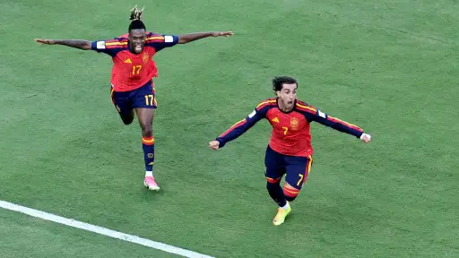 Celebración de Ferran Torres en la final del Mundial - EFE