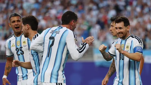 Messi y De Paul durante el Mundial 2026. ,AFA