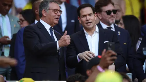 Marco Rubio, secretario de Estado de Estados Unidos, durante un juego del Mundial 2026. ,EFE