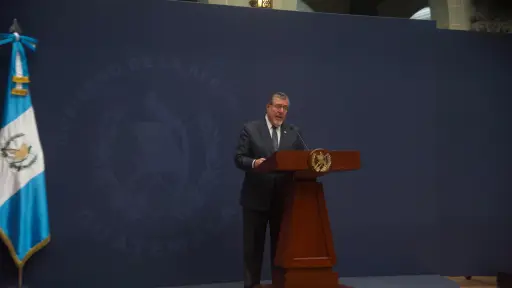 El presidente Bernardo Arévalo durante la conferencia de prensa 