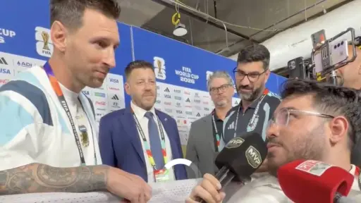 Manu Gutiérrez durante una entrevista con Messi en el Mundial 2026 ,Redes