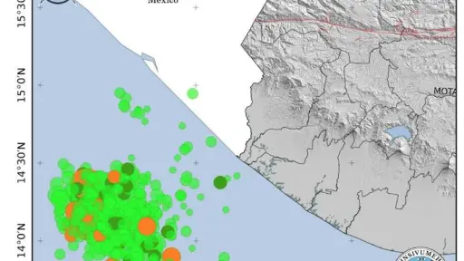 Detalles de la secuencia sísmica que se presenta en el país tras el sismo de magnitud 7.4, registrado el 17 de julio de 2026 en Guatemala. ,Insivumeh