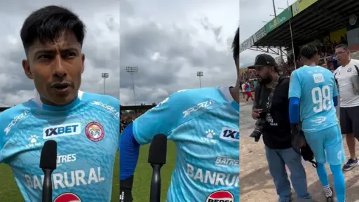 Momento en que Estuardo Sicán fue interrumpido en plena entrevista por Jesús López