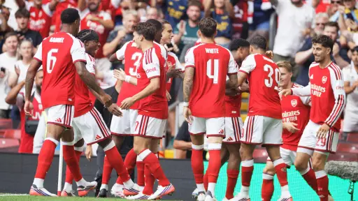 Celebración del Arsenal ante el Manchester City en la FA Community Shield - EFE