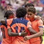 Celebración del FC Barcelona ante el Basilea - EFE