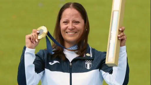 Adriana Ruano cuando ganó el oro olímpico en París 2024 